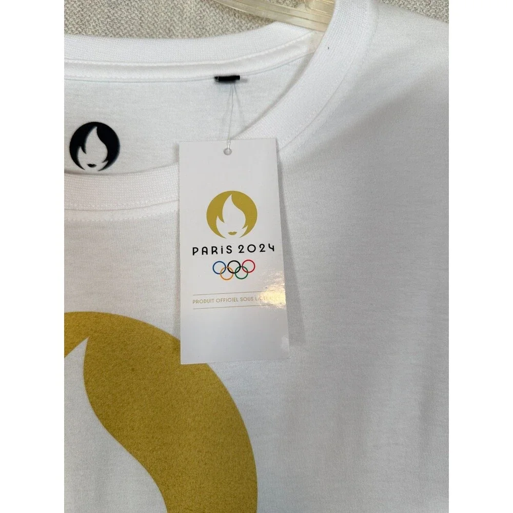 Paris 2024 Olympics T-Shirt Men's Size 2XL Torch White